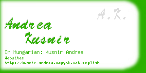 andrea kusnir business card
